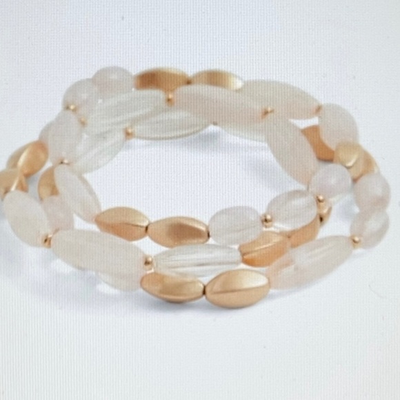 SALE Torrid Gold & Pink Stretch Bracelet(3) - Picture 1 of 2